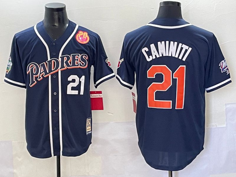 Men 2025 San Diego Padres #21 Caminiti Blue Throwback Game Nike MLB Jersey style 61->san diego padres->MLB Jersey